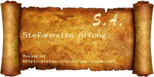 Stefanovits Alfonz névjegykártya